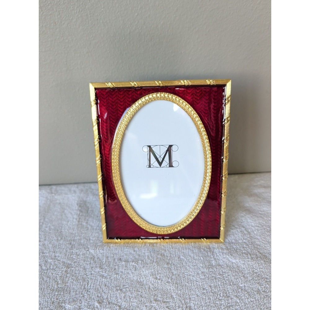 Metropolitan Museum Art Photo Frame Gold Red Art Metal Enamel Strongwater Style
